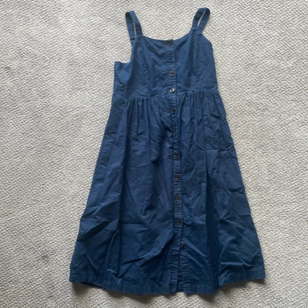 GAP Navy Blue Button-Front Midi Sundress